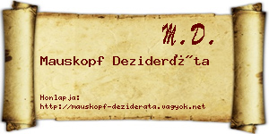 Mauskopf Dezideráta névjegykártya